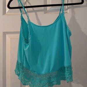 Sky Blue flowy Cropped Tank size S